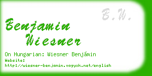 benjamin wiesner business card